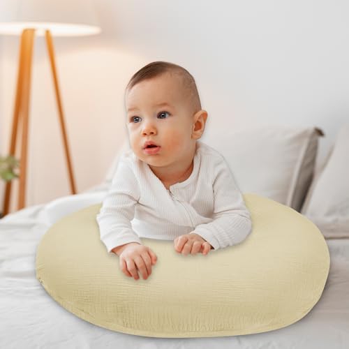 SWESEN Nursing Pillow Cover, Soft Removable Cover for Breastfeeding Pillows, Pillow Slipcover for Baby Boys and Girls, Comfortable & Breathable, Wheat, Washable (Only Cover) - Thumbnail 7