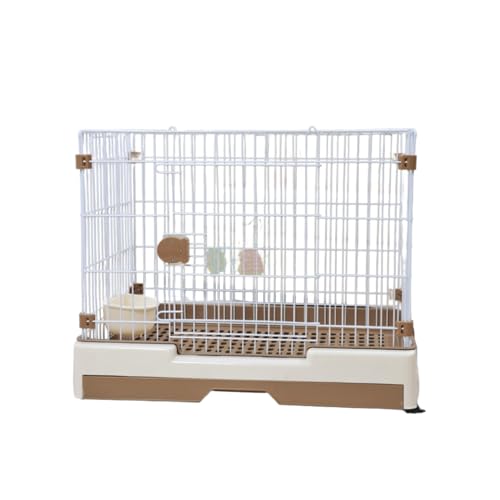 Suzapiwペットケージ、猫と犬のケージ、トイレ付き、PP+ワイヤー、シンプルで便利、複数の色があります (コーヒー色,58×42×51センチ)