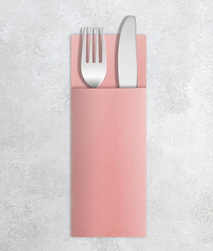 VelaHub Airlaid Guardanapos descartáveis (50 unidades, 32 x 40 cm), cor-de-rosa