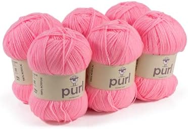 Purl 100g Premium Acrylic Yarn 102 Cream, Pack of 6