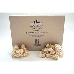 Natural Eco Wood Firelighters – 500 Wood Wool Flame Fire Starters Great for Lighting Fires in Stoves, BBQ’s, Pizza Ovens…