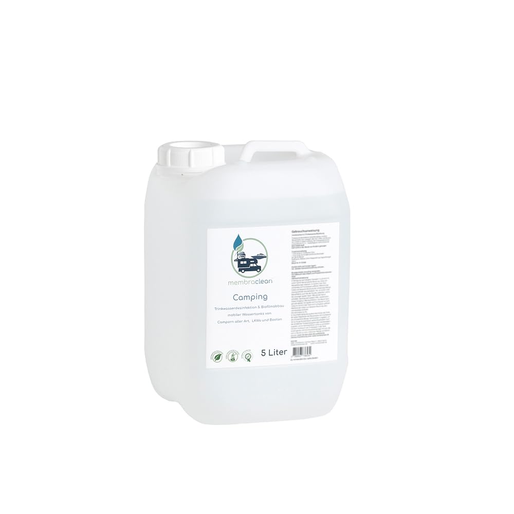 5 Liter membraclean Trinkwasseraufbereitung Camping & Wohnmobile | Für sicheres Trinkwasser unterwegs: Trinkwasser aufbereiten, konservieren und Biofilm abbauen