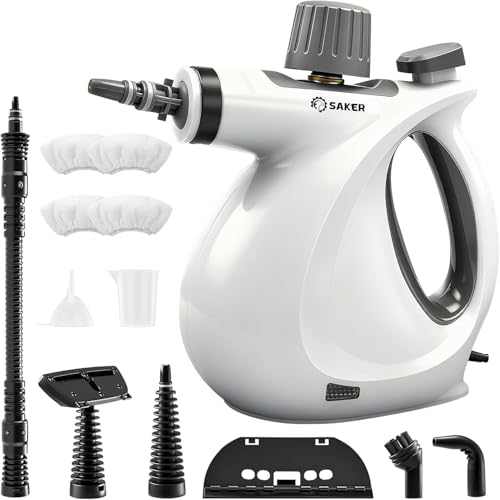 Image of Saker Handheld Steam Cleaner New,Portable Steam Cleaner for Home,1050W Steam Cleaner,4 Fiber Cloths for Quick Heating & Deep Cleaning of Floors, Cars, and Kitchen