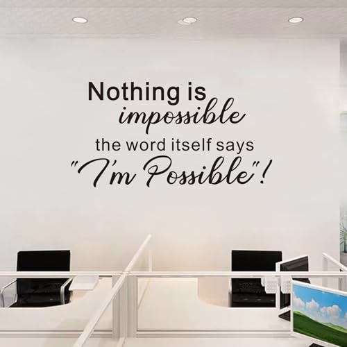 AnFigure Motivational Office Wall Decals: Vinyl Inspiration Quotes Removable Vinyl Wall Stickers for Entrepreneurs and Fitness Enthusiasts in Workspace and Gym Decor