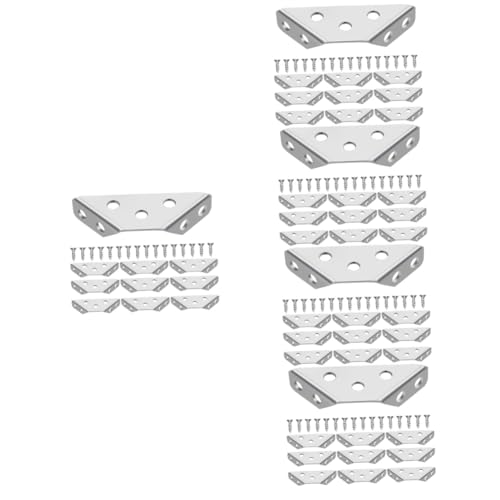Alipis 5 Juegos Código De Esquina De Acero Inoxidable Soporte De Esquina del Gabinete Soportes De Pared De Alta Resistencia Soporte Angular Paréntesis Angulares Silver 10 Uds * 5