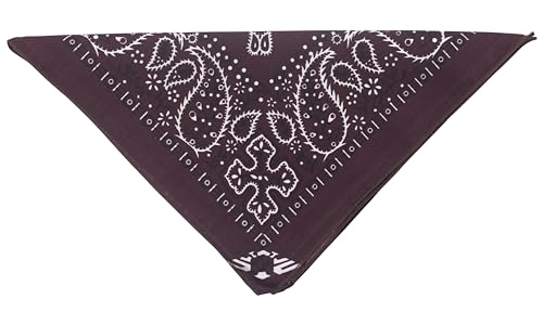 fashionchimp Bandana de algodón 100%, calidad premium, pañuelo Nicki para hombre y mujer, 50 x 50 cm, chocolate, Talla única
