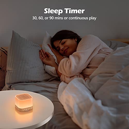 Buffbee Sound Machine With Night Light - White Noise Machine For Sleeping, 20 Soothing Sounds, 10-Color Adjustable Brightness, 32-Level Volume, Sleep Timer, Wood Grain #TOP6