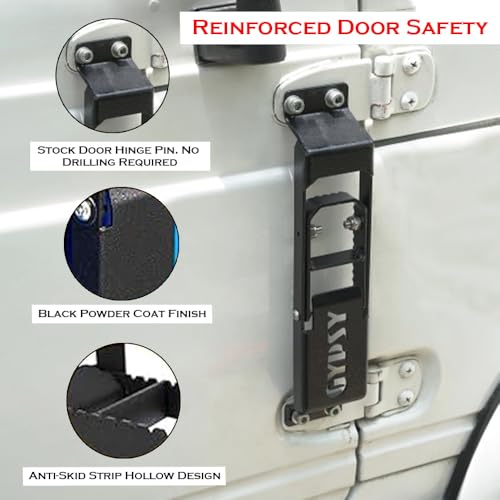 Image of Heavy-Duty Steel Car Door Step Ladder, Multifunctional Roof Access Tool for Gypsy 4x4, Foldable Design, Easy Installation