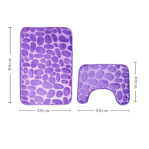 ele ELEOPTION 2 Stück rutschfeste Ständer Badematten Set atmungsaktivem Memory-Schaum Bad-Teppiche angenehm weiches Wasser saugfähig WC Badezimmer Teppich rutschfest Ständer Unterstützung (Rot) – Bild 3