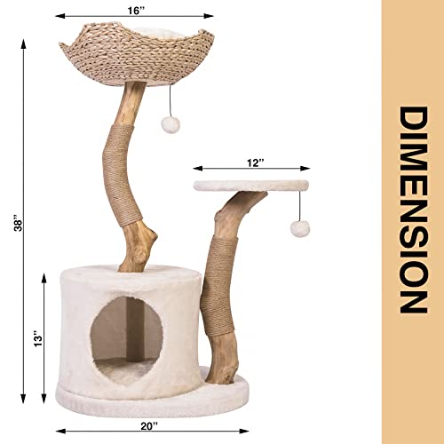 Árbol moderno de madera para gatos pequeño 39" miniatura 6