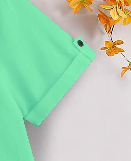 Image of Kids Shirt Cotton Blend Solid Short Sleeve Shirt for Boys | Comfortable & Breathable Casual