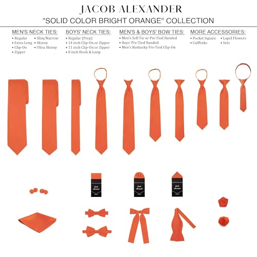 Image of Jacob Alexander Men's Extra Long Solid Color Tie