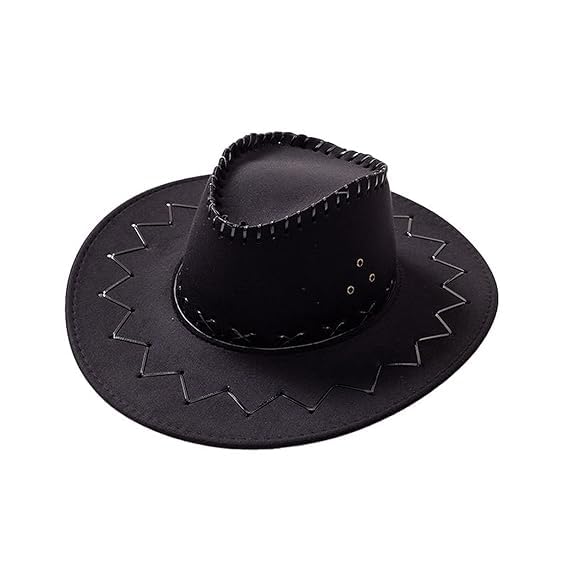 DealZoneUnisex Faux Leather Cowboy Hat Western Style for Men & Women