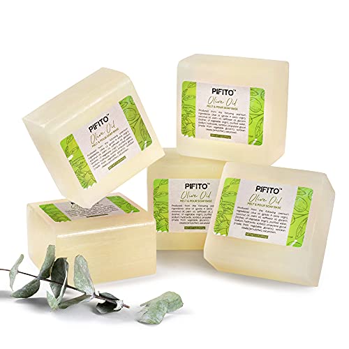 Pifito Olive Oil Melt and Pour Soap Base (5 lb) │ Bulk Premium 100% Natural Glycerin Soap Base │ Luxurious Soap Making Supplies