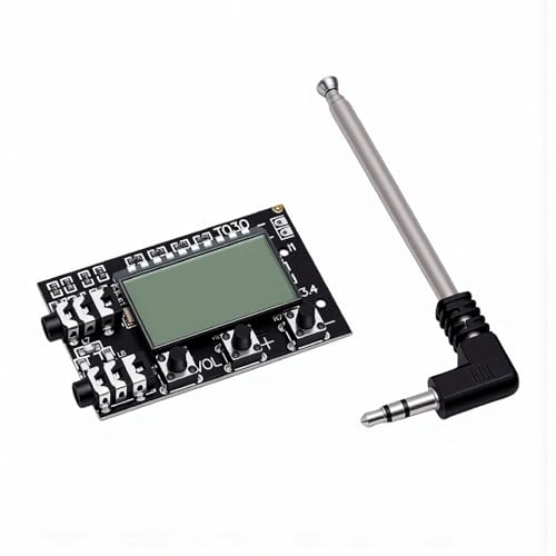 YUEHISY Placa Transmisora ​​FM de 76 108 MHz, Modulación Estéreo PLL, Controlada por Microcontrolador, Antena Incluida, Sonido de Alta Fidelidad para Audio Doméstico y de automóvil.
