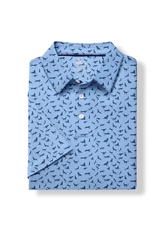 Image of ZITY Mens Golf Polo Shirts Short Sleeve UPF 50+ Performance Moisture Wicking Print Pattern Casual Collared Golf Shirt for Men