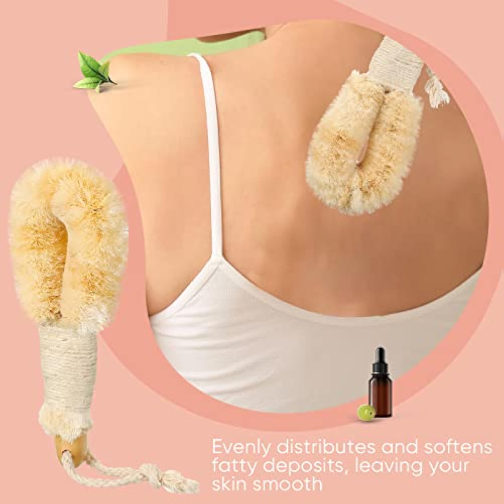 2 Pcs Dry Brushing Body Brush Exfoliating Natural Sisal Fiber
