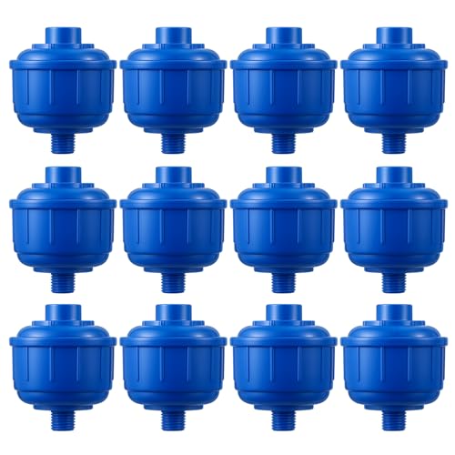 Huquary 12 Pcs Disposable Mini Air Water Trap Filters, Disposable Spray Gun Filters with Standard 1/4 Inch Threads, for Most Spray Guns and Air Tools, Effectively Removes Moisture