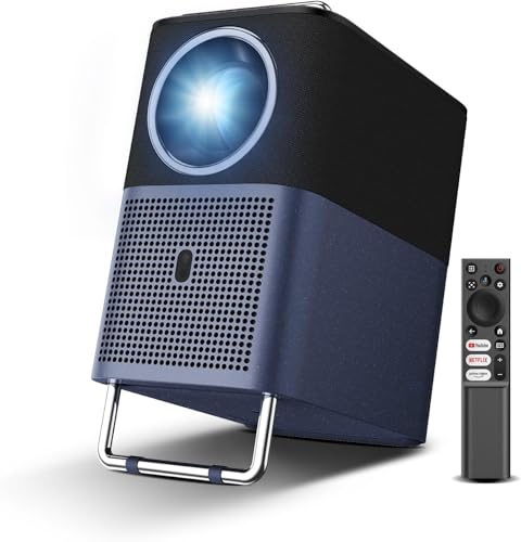 TCL A1s Proyector 4K Full HD, GoogleTV/Netflix Intégrées, 600 Lúmenes ISO, Dolby Audio 2×8W, Auto Focus & 6D Keystone, Bluetooth y WiFi, con Botones Táctiles y Bolso para Cine en Casa y Gaming