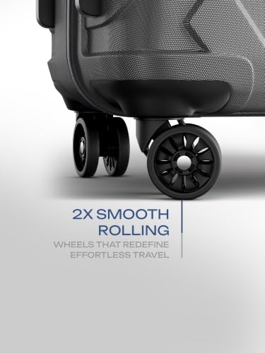 Image of Safari Medium Voro 65cm Trolley Bag Hard Case Polypropylene, 8 Spinner Wheels, 360 Degree Wheeling Carry on Luggage, Travel Bag, Suitcase for Travel, Trolley Bags for Travel, Gunmetal