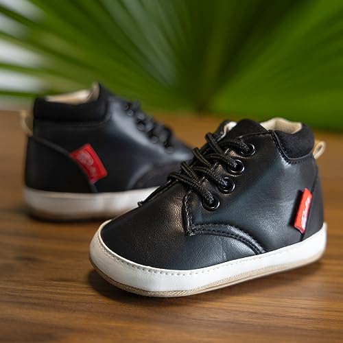 Image of CENCIRILY Baby Boys Girls High Top Sneakers Soft Soles Anti Skid Infant Ankle Shoes Toddler Prewalker First Walking Crib Shoes