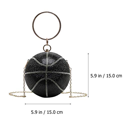 KESYOO Bolsa Redonda Embreagem Bola Bolsa Em Forma de Basquete Feminino Carteira de Pulso Com Alça d
