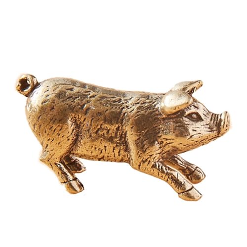 PIGPIGFLY Kleine Messingfigur, Retro-Messing-Mini-Statue, kreative niedliche...