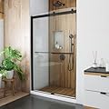 DreamLine Sapphire 44-48 in. W x 76 in. H Semi-Frameless Bypass Shower Door in Matte Black