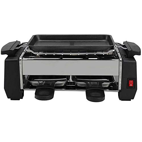 NHJUIJ Raclette Grill Partygrill mit antihaftbeschichteter Grillplatte Plug & Share Raclette leichte Reinigung mit 2… – Bild 3