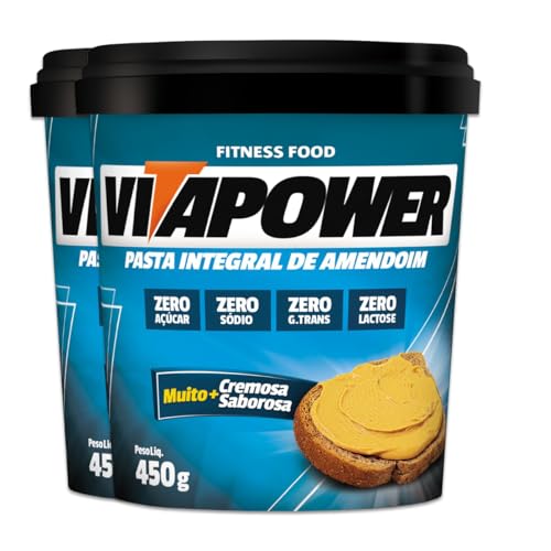 Kit 2 Pasta de Amendoim Vitapower Integral 450g