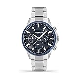 Police Kismet Mens Multifunction Watch with Blue Dial and Stainless Steel Bracelet, 47mm Stainless Steel Case in Branded Watch Box PEWJK2195140-2 Year Warranty