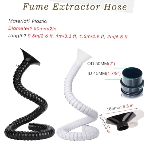 Tubo flessibile di raccolta della polvere 1,5 m braccio del condotto per l'estrazione dei fumi di saldatura 200 mm ugello rotondo tubo di rimozione del fumo per officina e garage filtrazione dell'aria