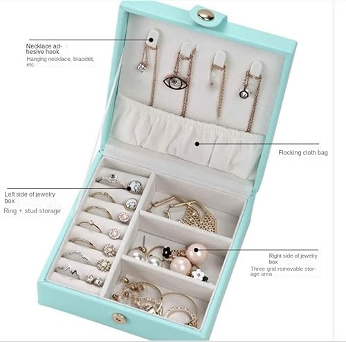 Boîte de rangement de bijoux en cuir avec tiroirs de tri - 4