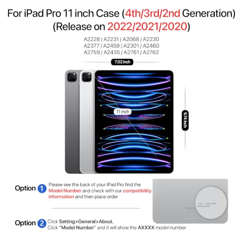 Image of for iPad Pro 11 Inch Case 2022 /2021 /2020, Magnetic Slim Foldable Multi-Angle Folio Case with PU Leather, Auto Wake /Sleep & Hidden Pencil Holder (Black, iPad Pro 11 in 2020 /2021 /2022)