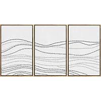 SIGNWIN Framed Canvas Wall Art Wavy Lines Abstract Patterns Digital Art Modern Art Contemporary Relax/Calm Black and White for Living Room, Bedroom, Office - 16