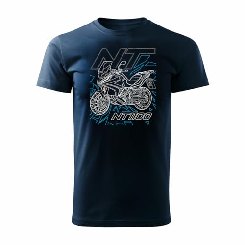 Maglietta da moto con NT 1100 NT1100 Adventure v3, Blu scuro, XXL