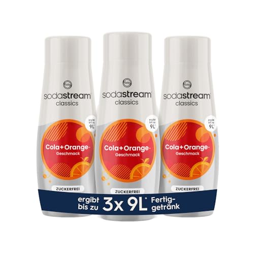 SodaStream Sirup 3x Cola + Orange ohne Zucker, 1x Flasche ergibt 9 Liter Fertiggetränk, Sekundenschnell zubereitet und immer frisch, 3x 440 ml