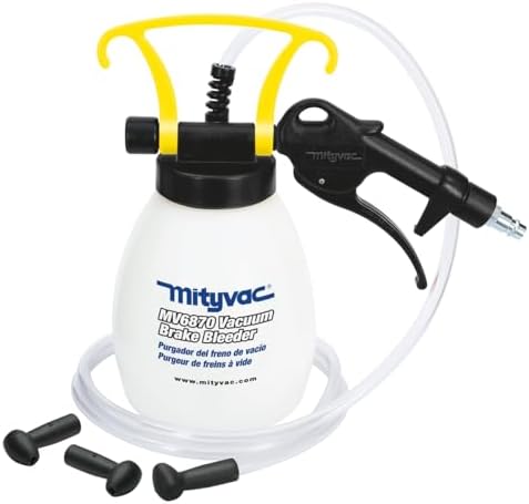 Mityvac MV6870 Hydraulic Brake and Clutch Vacuum Brake Bleeder, 1.3 Quart. Reservoir, Automatic Shutoff, Lever-Action Throttle, Integrated Hanging Hook, 4