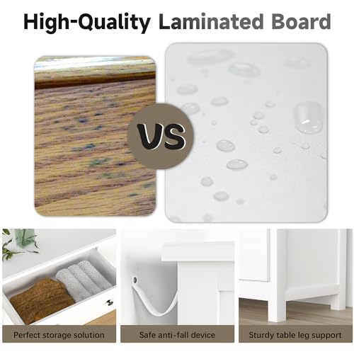 White-Dresser-Modern-6-Drawer-Double-Dresser-for-Bedroom-Adults-Kids-with-Black-Pulls-Wide-Dressers-Chests-of-Drawers-6-Drawer-Dressers White Dresser Modern 6 Drawer Double Dresser for Bedroom Adults Kids with Black Pulls Wide Dressers Chests of Drawers 6 Drawer Dressers