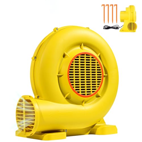 VEVOR Inflatable Blower 0.5 & 0.6 HP Dual-Power Electric Air Blower 380W Bounce House Blowing Pump 3400RPM Commercial Corded Fan Pump for Castle Water Slides Water Slide Bouncy Castle