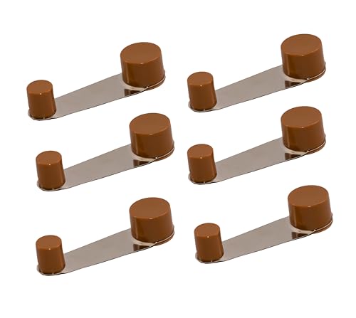 Topes para puertas suelo con autoadhesivo en color marrón o blanco a elegir de 10cm - tope adhesivo puertas de paso todo tipo de suelos - retenedor puerta 360º giratorio (6und, Marrón)