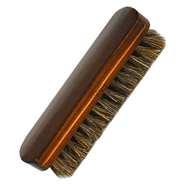 OUSIKA Borste skoborste, 1 st hästhår skoborste glans borstar verktyg med hästhår borst för stövlar skor och annan lädervård borste skoborste