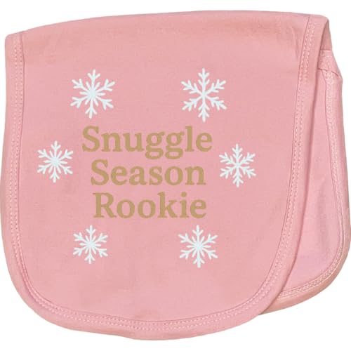 inktastic Snuggle Season Rookie Winter Snowflakes Baby Burp Cloth Pink 46c6e
