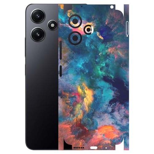 Image of AtOdds - Full Body Back Screen Guard Protector Film - Lamination Wrap Skin Sticker Compatible with REDMI 12 (5G) | Scratchproof Matte Finish (Design - Color Splash)