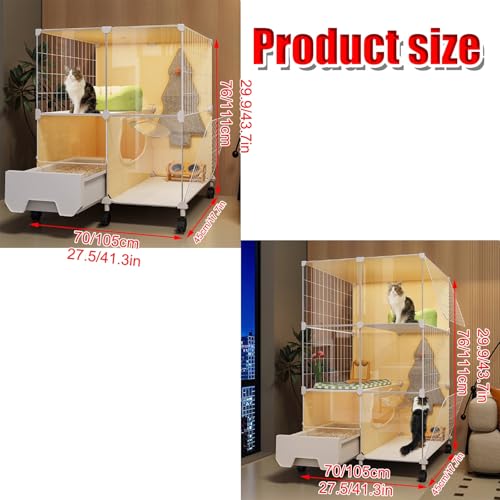 Cage pour chat spacieuse qui résout le manque d'espace et sécurise les balcons