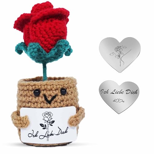 ZIENZENGYA Regalo di anniversario per lei, ti amo, regalo per donne, portafortuna, regalo per uomini, partner per fidanzati, San Valentino (rosa)