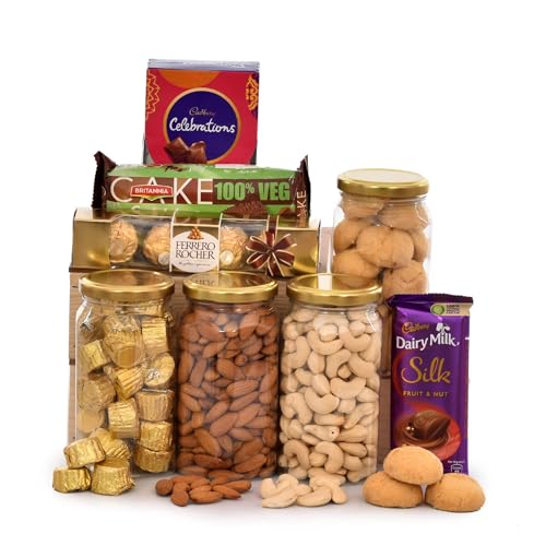 Image of NUTRI MIRACLE Diwali Nuts and Dry Fruits Gift Hamper | Festive Goodies for Office Employees