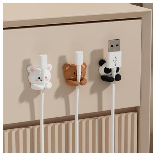 Silicone Cable Organizer | Animal Design Cable Clips, Fit Diameter Under 6mm Cord Holder Clips - for Key, Charger, USB Extension, Appliance, Phone, Desk, Wall, Home, Car, Bedside