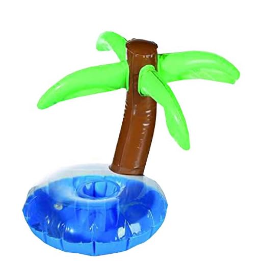 Soporte Hinchable Para Latas De Bebidas, Isla Con Palmera.