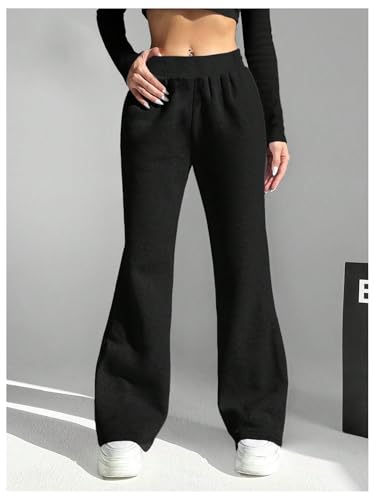 Milumia Girl's Flared Leg Sweatpants High Waist Fleece Lined Athletic Yoga Jogger Pants3